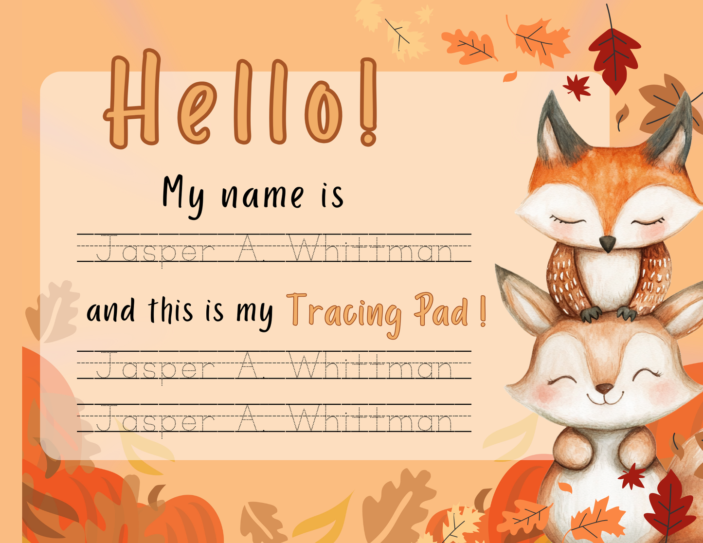 Number Tracing Pad - Animal Theme | Digital Download