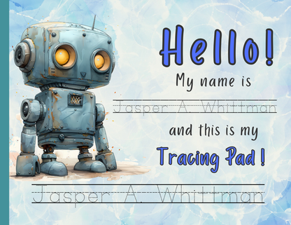 Line Tracing Pad - Robot Theme | Digital Download