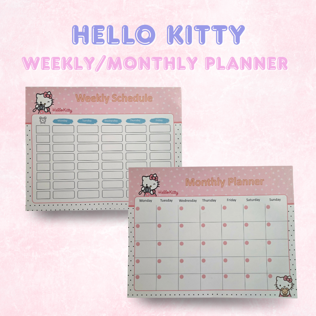 Hello Kitty Inspired Weekly/Monthly Planner pad | Personalizable/ Customizable