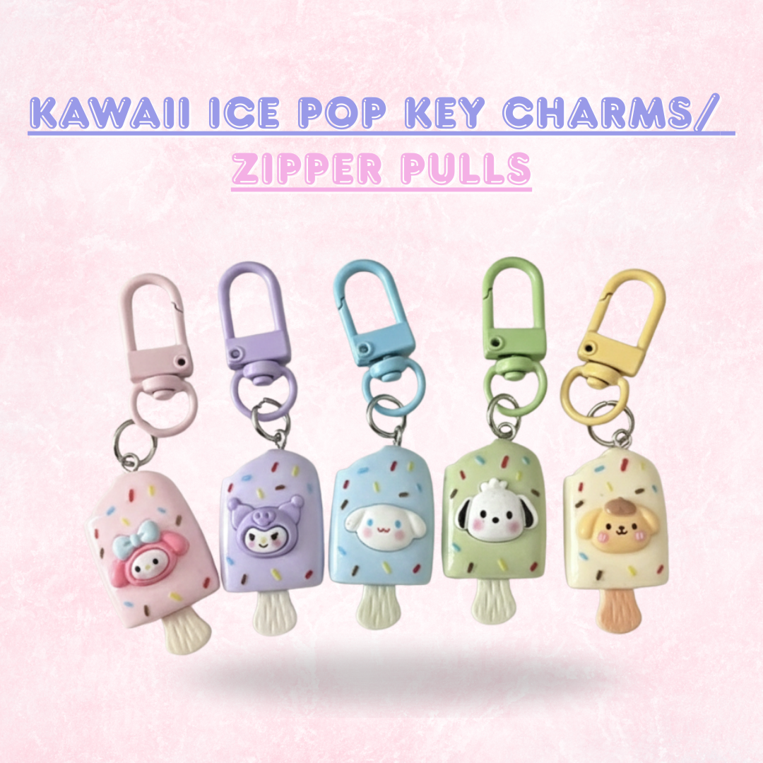 Kawaii Ice Pop Key Charms/ Zipper Pulls