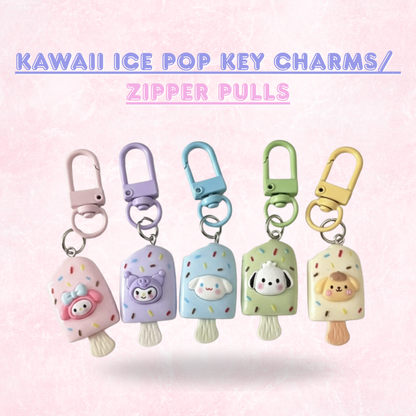 Kawaii Ice Pop Key Charms/ Zipper Pulls