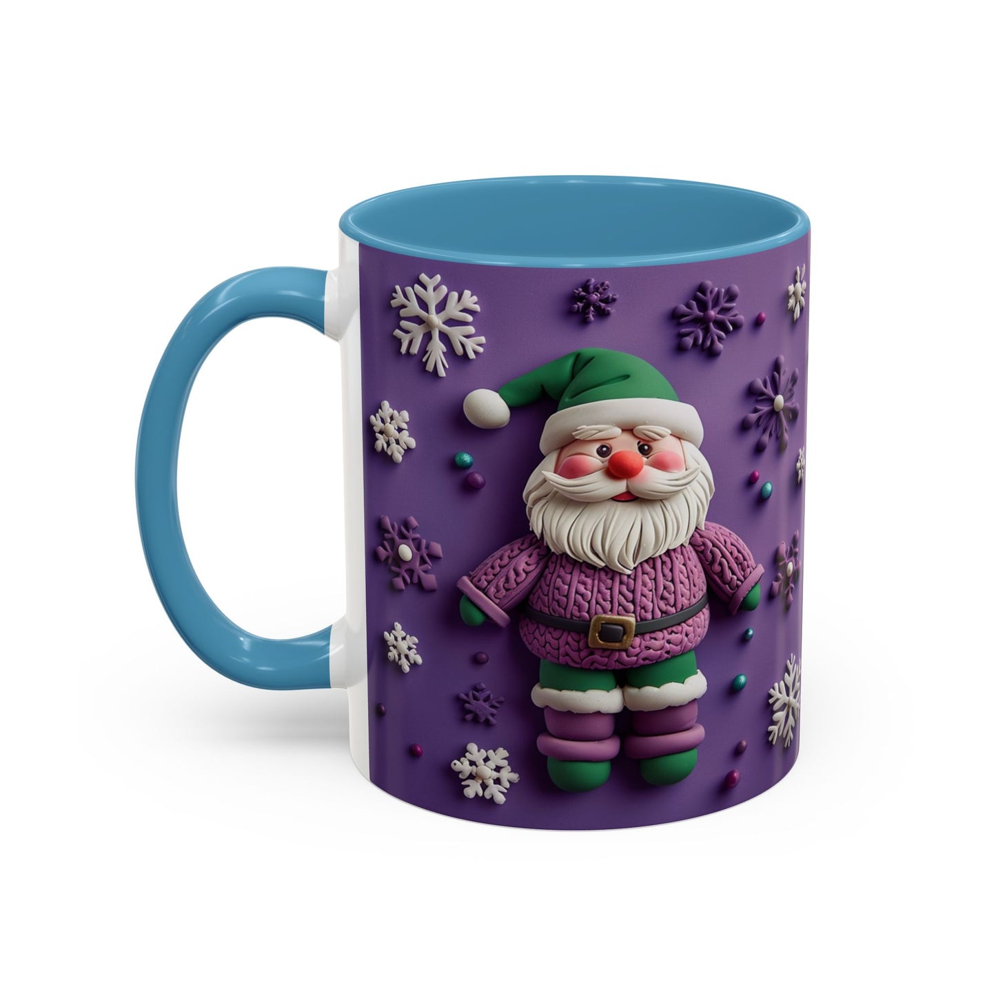 Purple Santa Snowflake Mug | Accent Coffee Mug