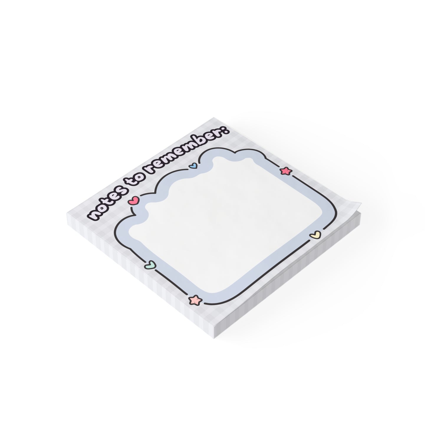 Notes to Remember Sticky Note Pad | Cute Heart Star Doodle