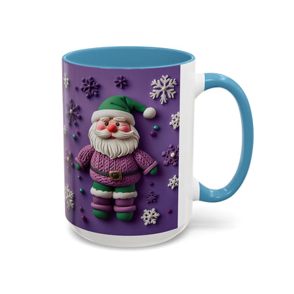 Purple Santa Snowflake Mug | Accent Coffee Mug