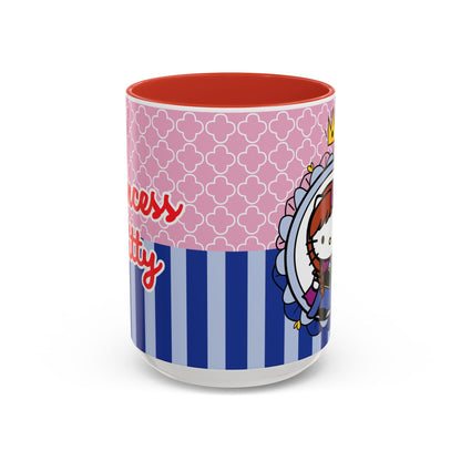 Princess Kitty Hello Kitty Accent Coffee Mug | Cute Pink & Blue 11/15oz