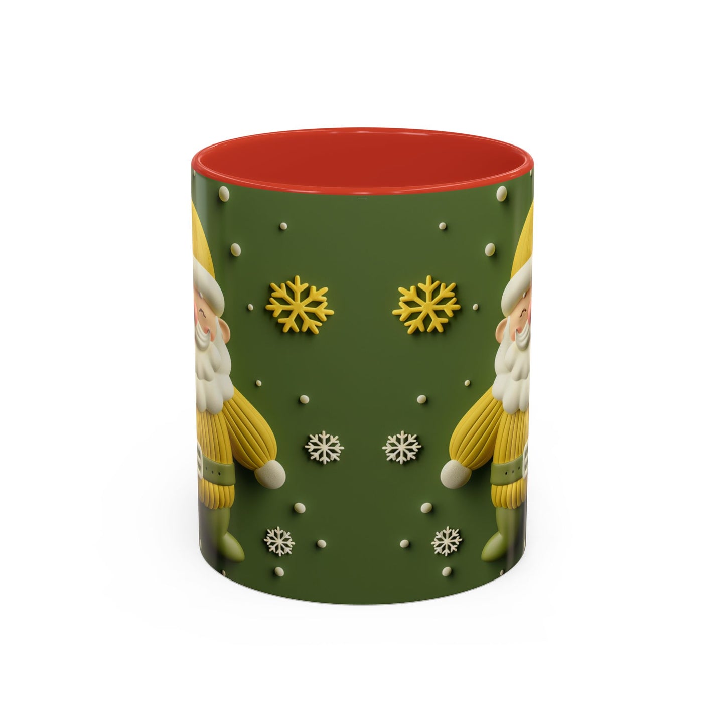 Yellow Santa Holiday Mug | Christmas Accent Coffee Mug (11,15oz)