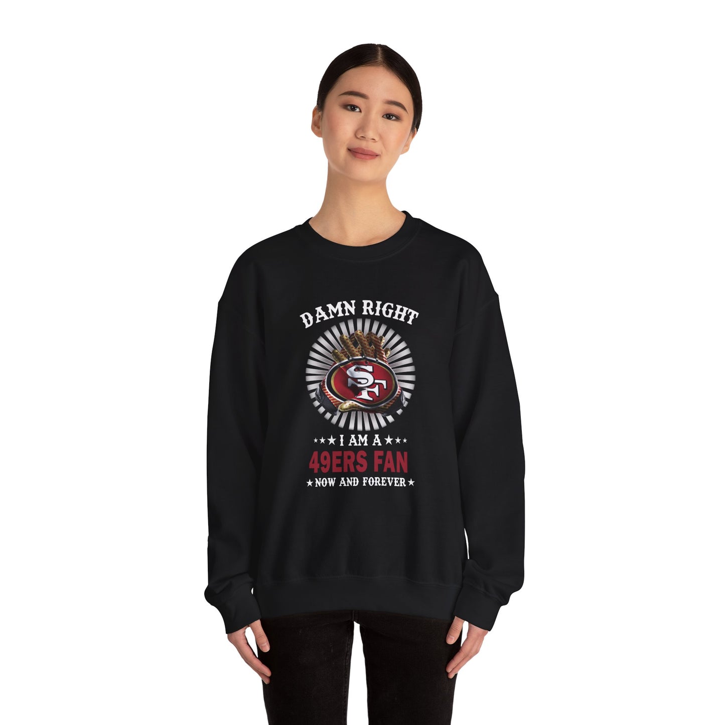 Customizable 49ers Fan Crewneck Sweatshirt | Football Team Logo Pullover