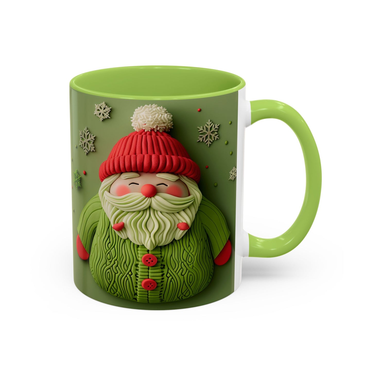 Green Knit Santa Mug | Accent Coffee Mug
