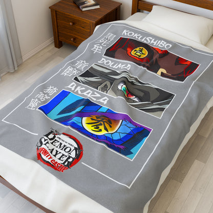 Demon Slayer Hashira Eyes Velveteen Plush Blanket | Anime Eye Panels