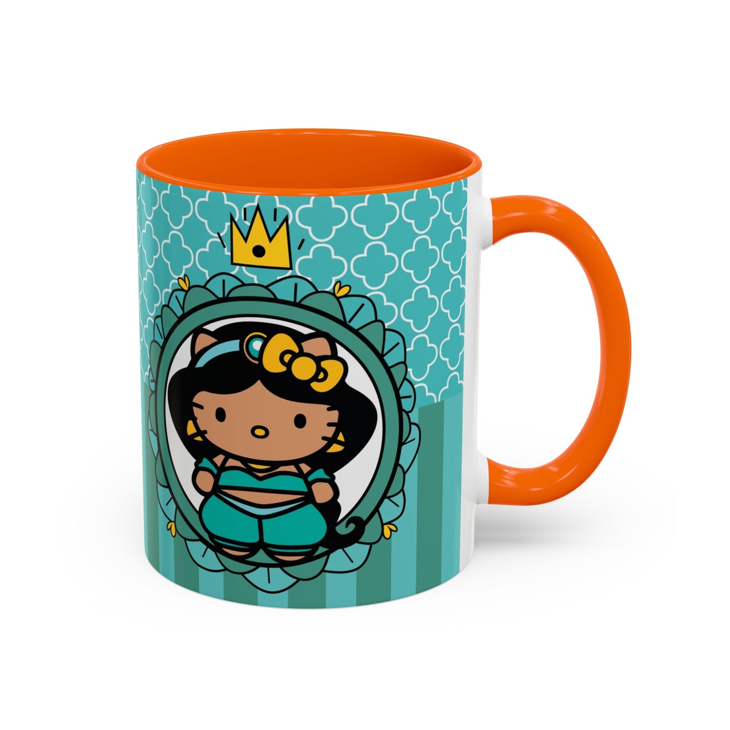 Princess Girl Cartoon Teal Accent Coffee Mug | 11oz 15oz
