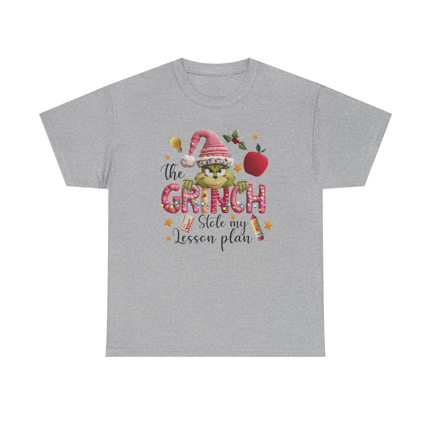 Grinch Teacher Design T-Shirt | I Stole My Lesson Plan Christmas Tee
