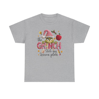 Grinch Teacher Design T-Shirt | I Stole My Lesson Plan Christmas Tee