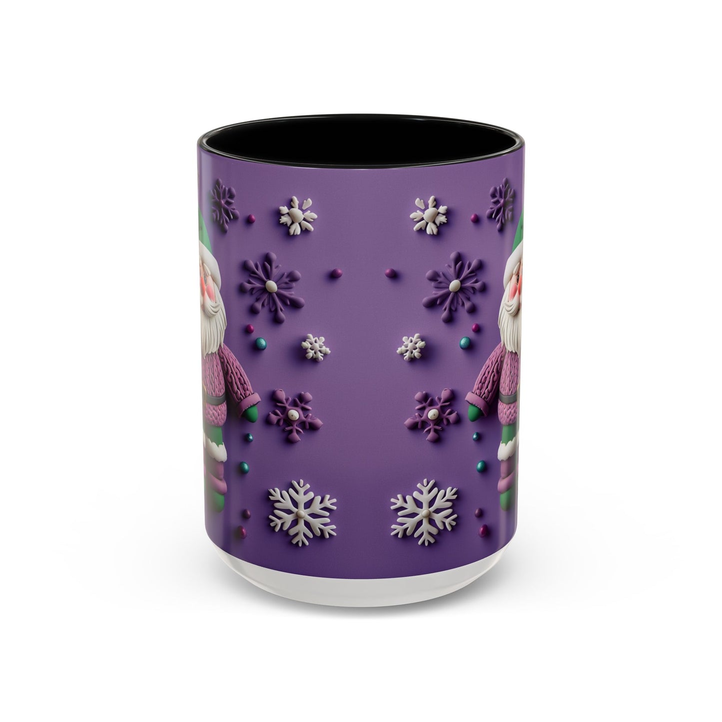 Purple Santa Snowflake Mug | Accent Coffee Mug