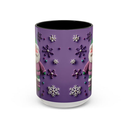 Purple Santa Snowflake Mug | Accent Coffee Mug