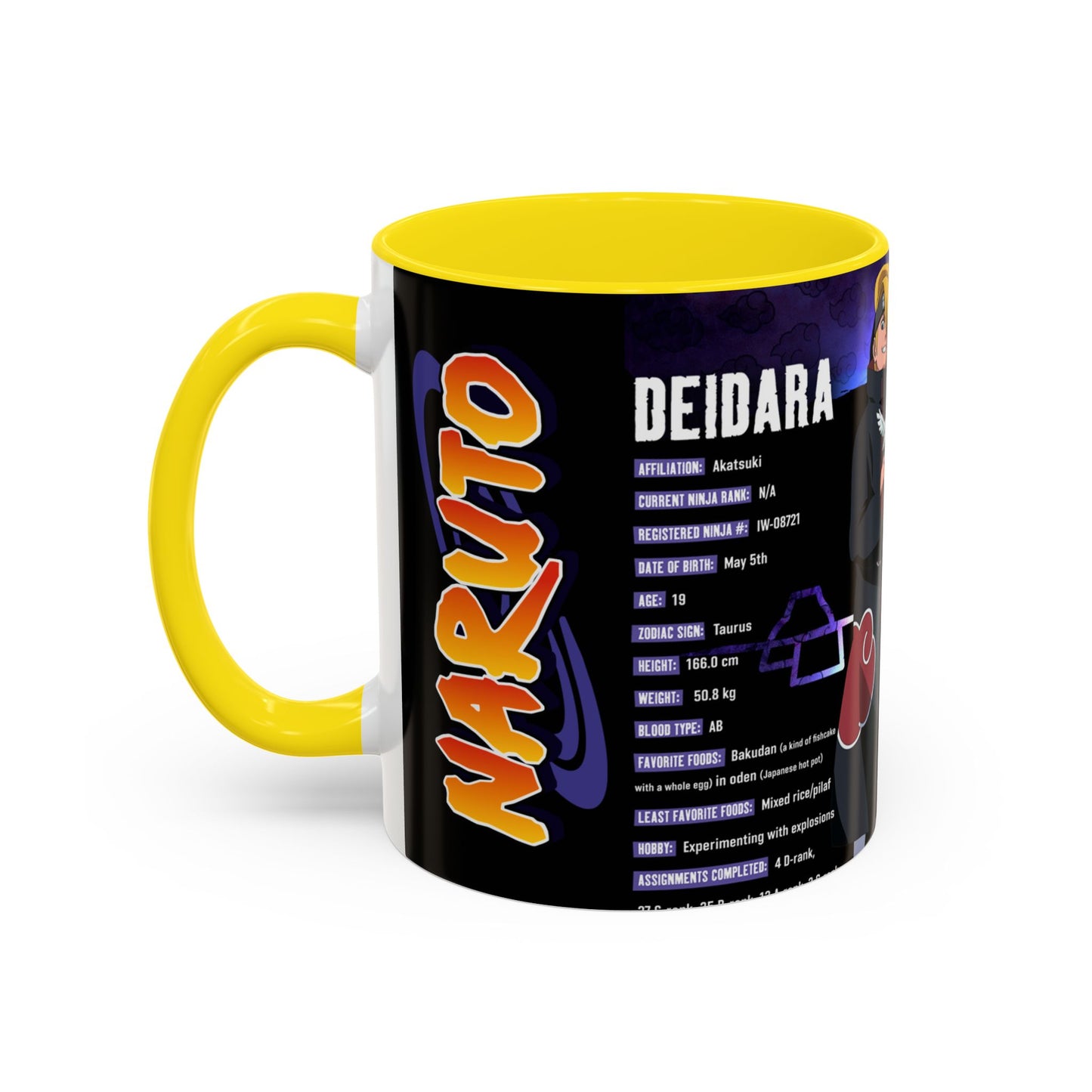 Deidara Naruto Shippuden Accent Coffee Mug | Anime Art Collage (11/15oz)