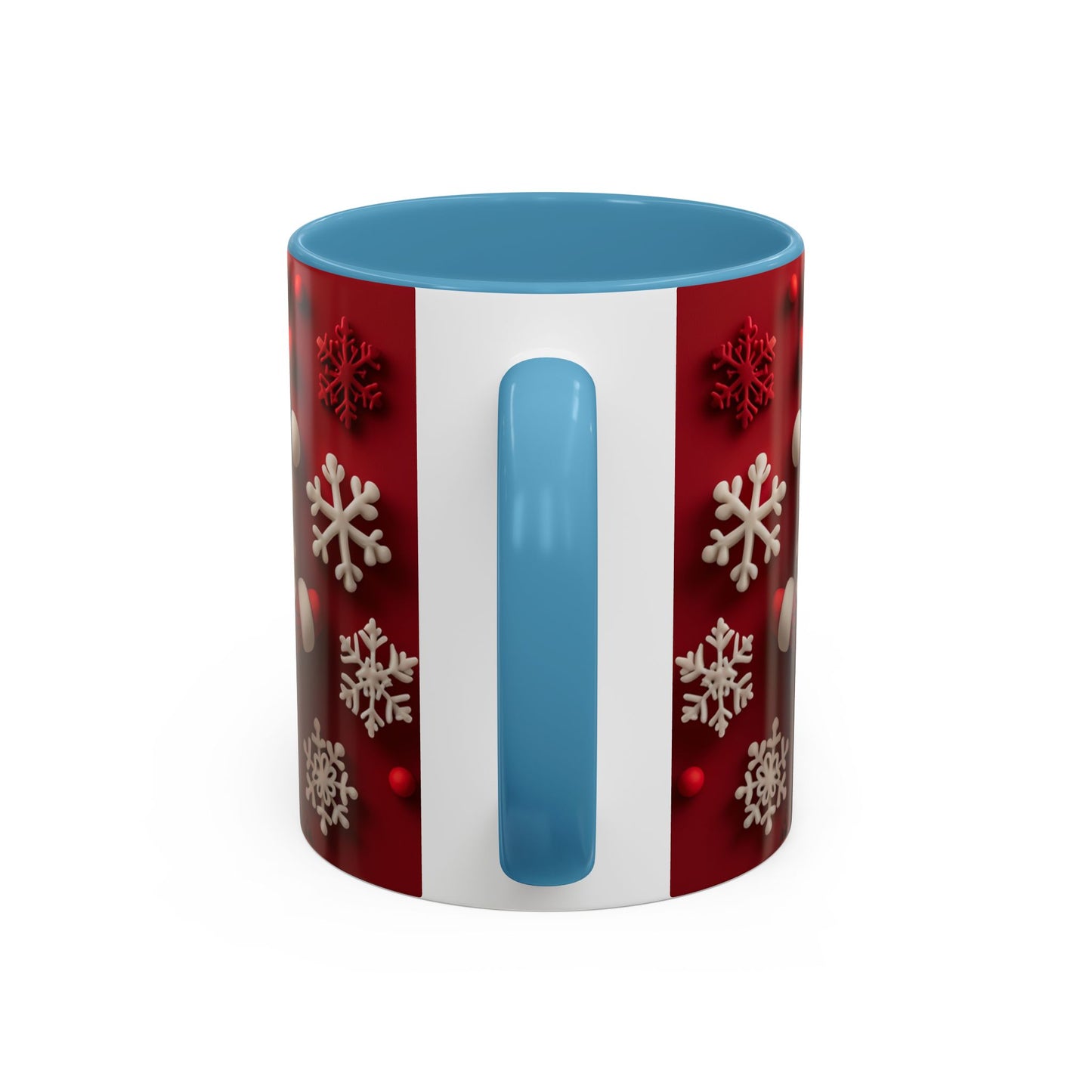Santa Claus Pattern Mug | Red Snowflakes Christmas Coffee Cup