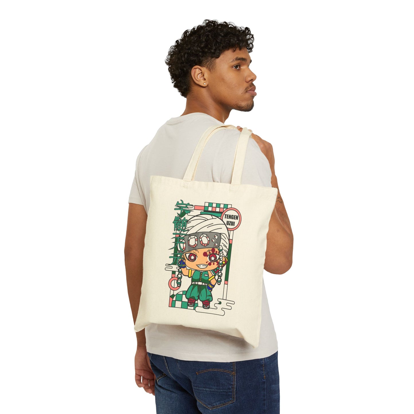 Tengen Chibi Canvas Tote Bag | Demon Slayer Inspired Tote Bag