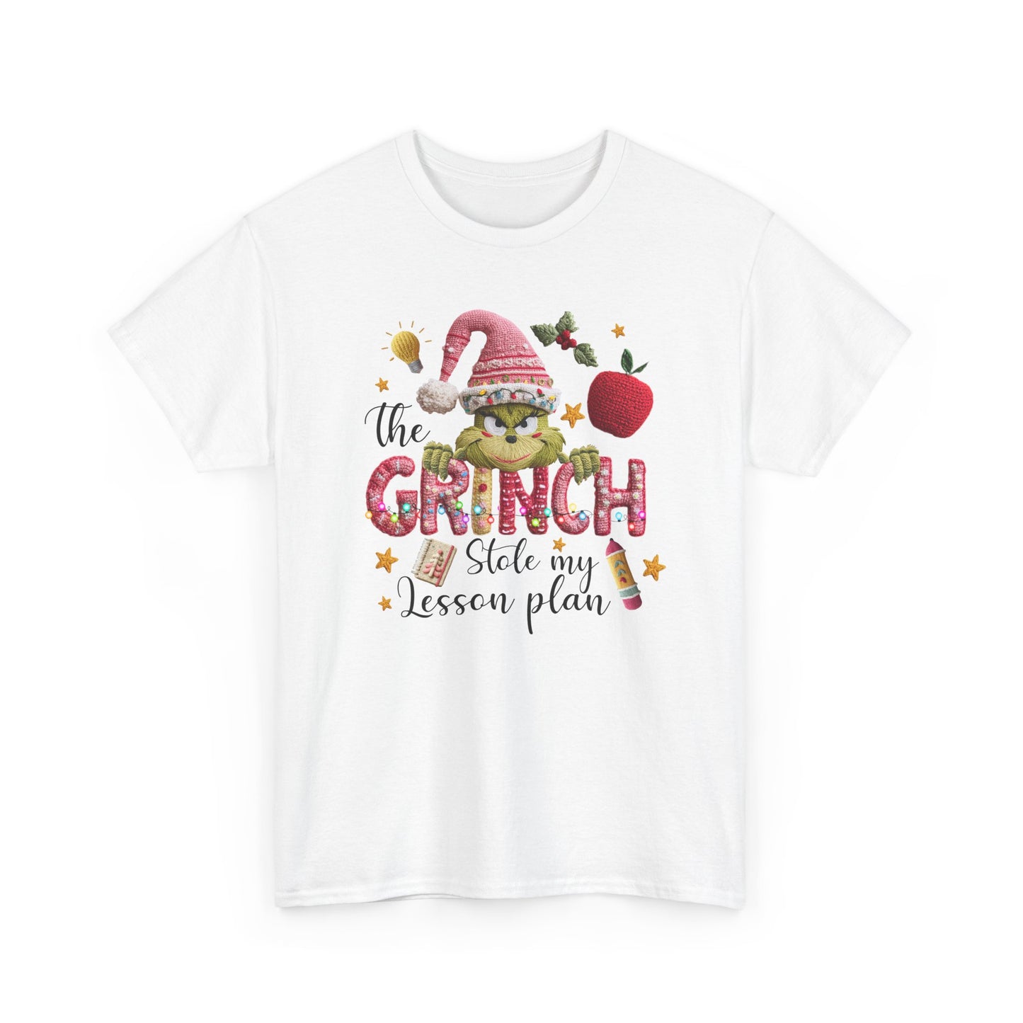 Grinch Teacher Design T-Shirt | I Stole My Lesson Plan Christmas Tee