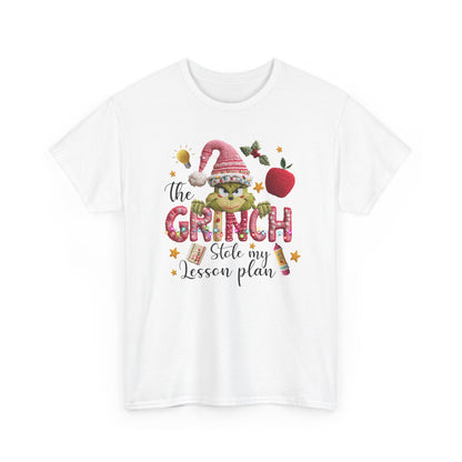Grinch Teacher Design T-Shirt | I Stole My Lesson Plan Christmas Tee