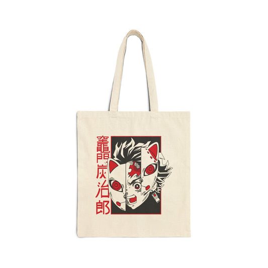 Tanjiro Mask Art | Canvas tote bag