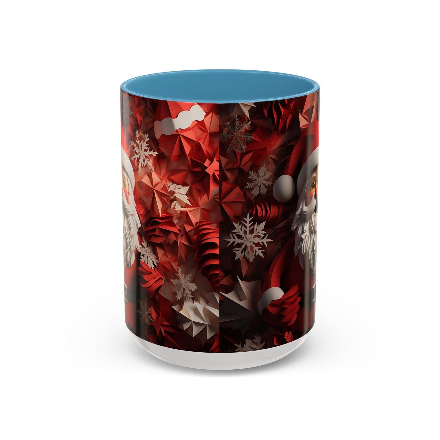 Santa Claus Mug | Christmas Santa Coffee Mug, Red Snowflake Holiday Ceramic