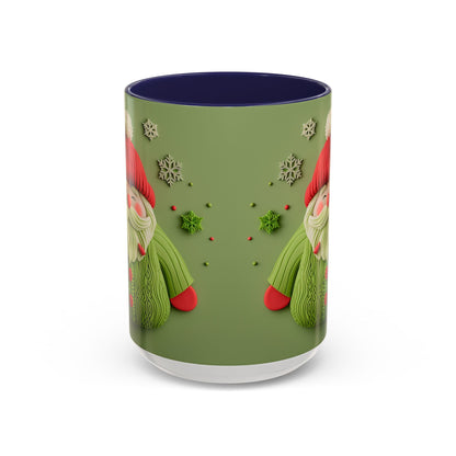 Green Knit Santa Mug | Accent Coffee Mug