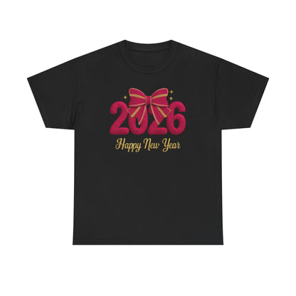 2026 Happy New Year Tee Festive Ribbon New Year Day T-Shirt