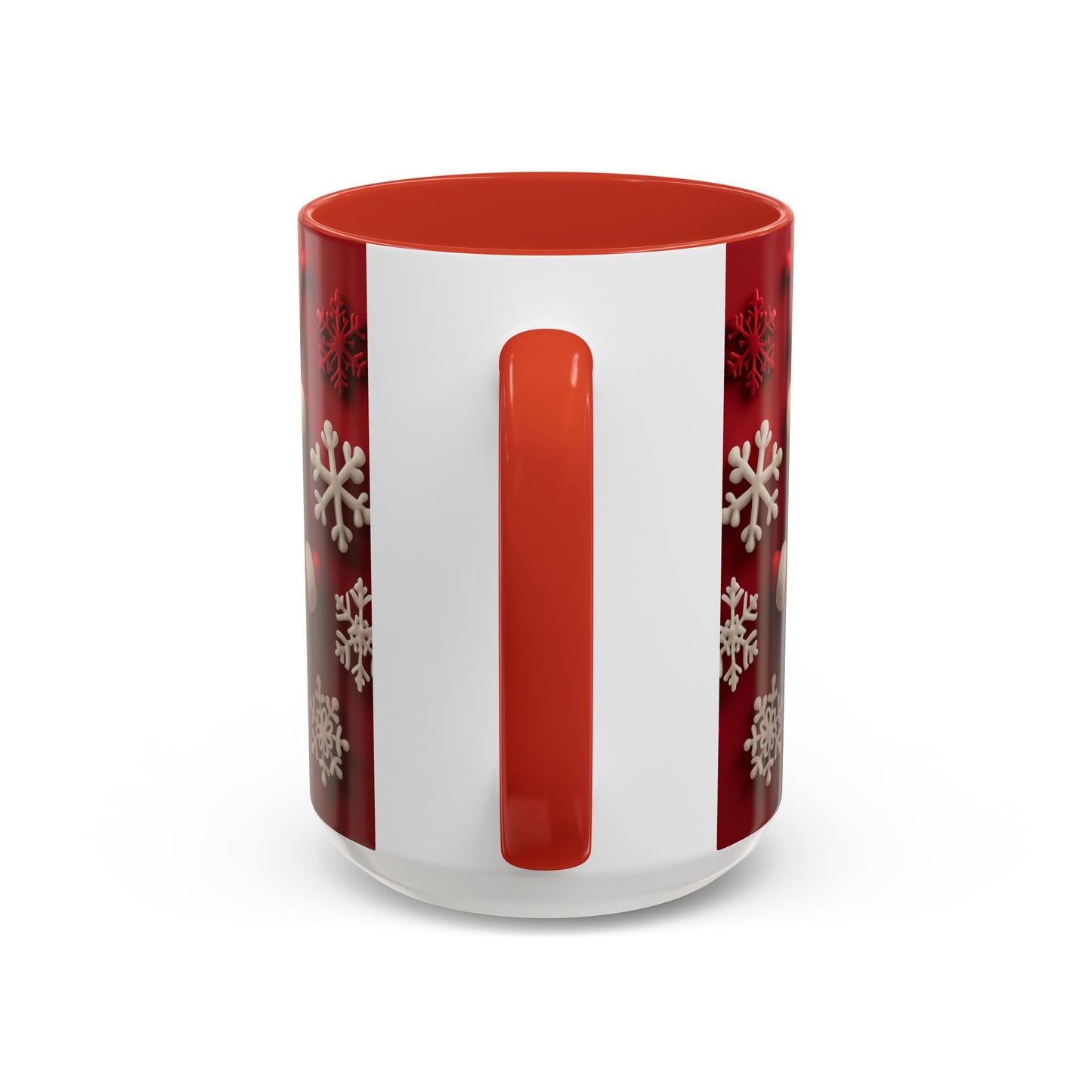 Santa Claus Pattern Mug | Red Snowflakes Christmas Coffee Cup