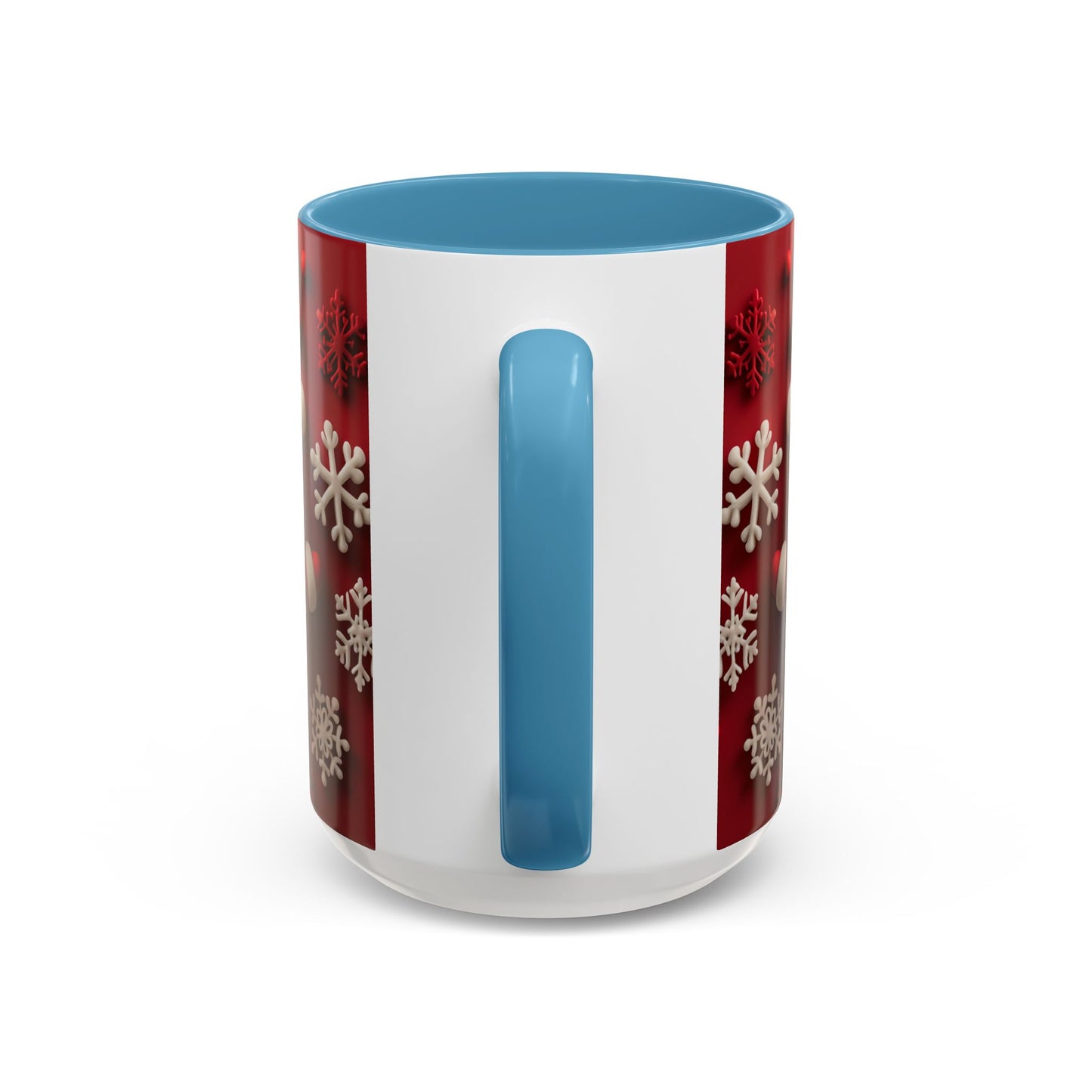 Santa Claus Pattern Mug | Red Snowflakes Christmas Coffee Cup