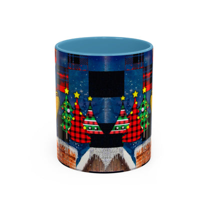 Plaid Christmas Trees Heart Mug | Accent Coffee Mug