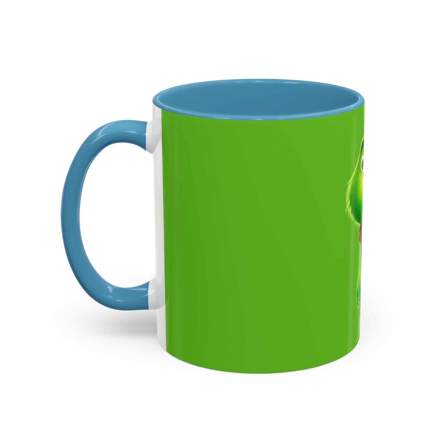 Grinch Character with Poop Present Mug | Accent Coffee Mug