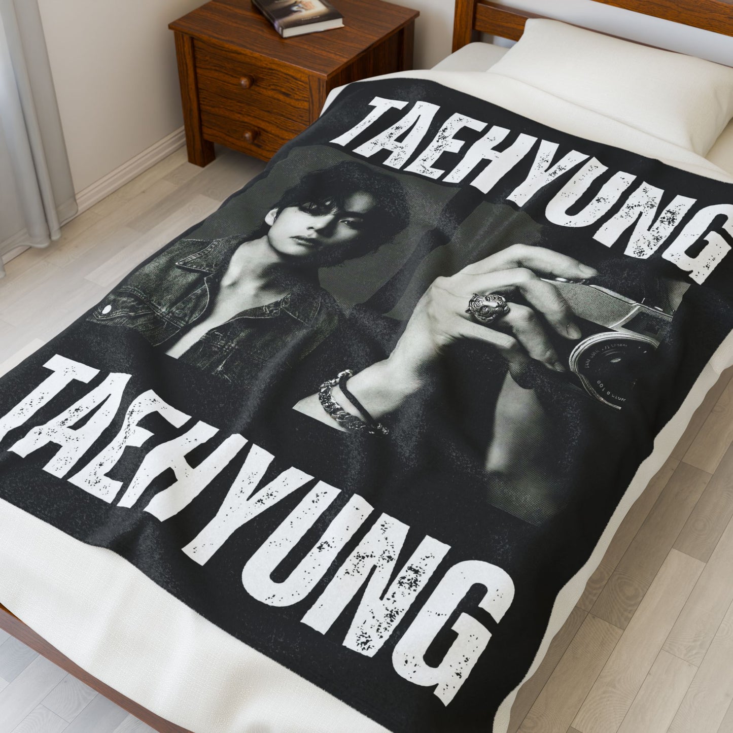 Taehyung Photo Collage Blanket | BTS Velveteen Plush Throw