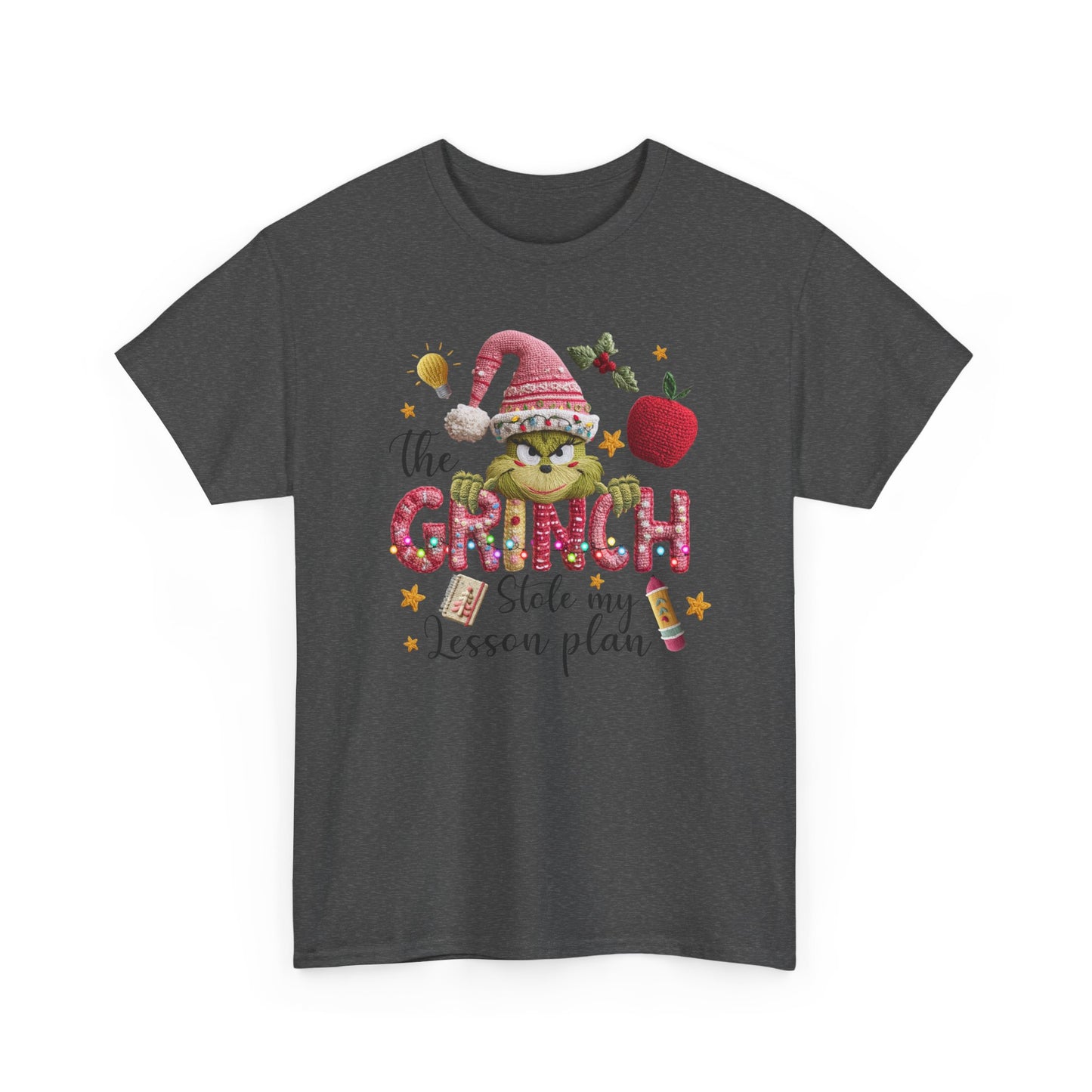 Grinch Teacher Design T-Shirt | I Stole My Lesson Plan Christmas Tee