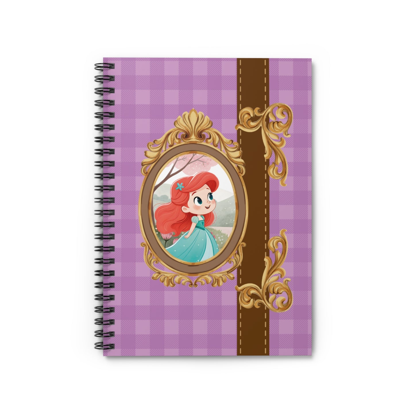 Little Red-Haired Mermaid Portrait Spiral Notebook | Ruled Journal