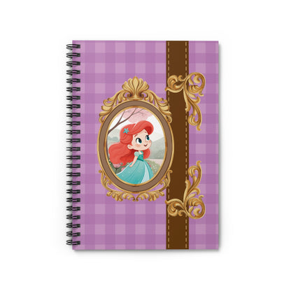 Little Red-Haired Mermaid Portrait Spiral Notebook | Ruled Journal
