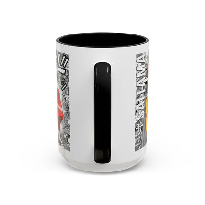 Anime Fist Coffee Mug  Dynamic Manga Collage Accent Mug (11/15 oz)