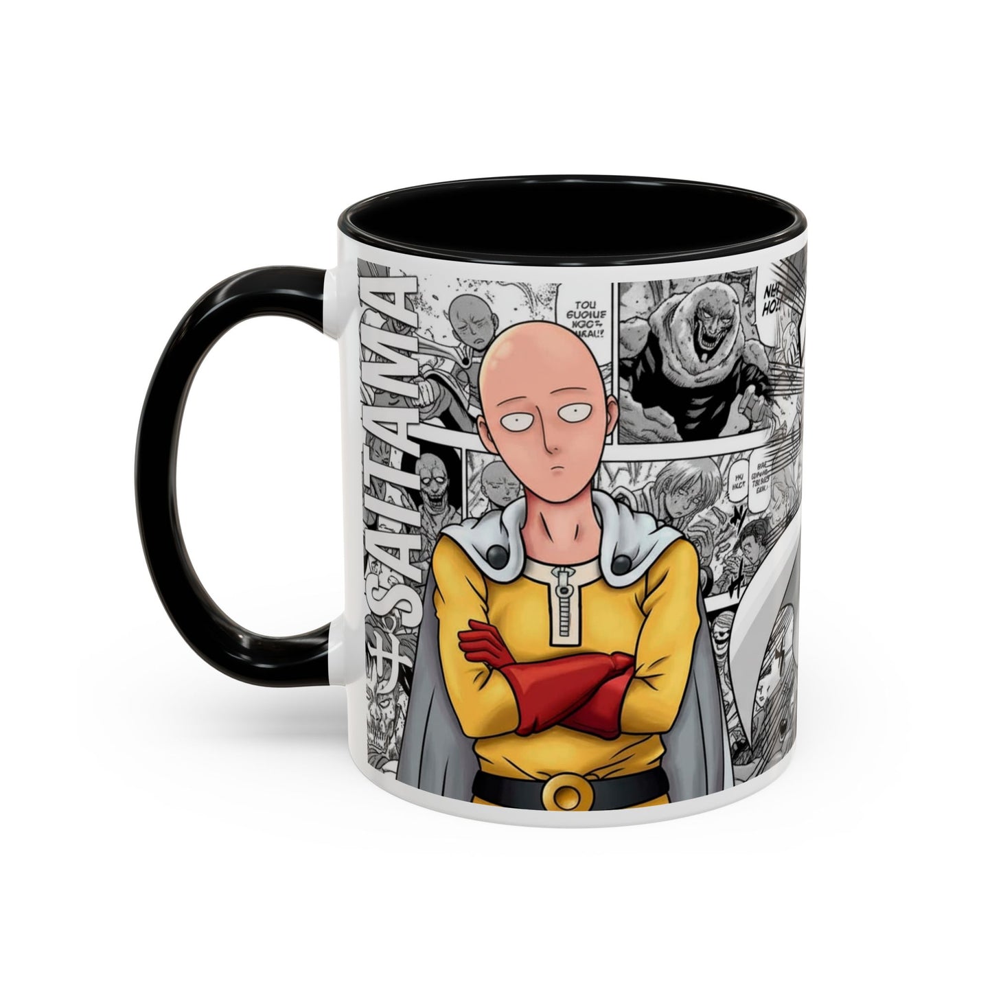 Saitama Mug |One Punch Man Inspired Collage Accent Mug (11/15 oz)