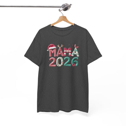 Mama 2026 Christmas Tee Festive Mama Pregnancy Announcement Shirt