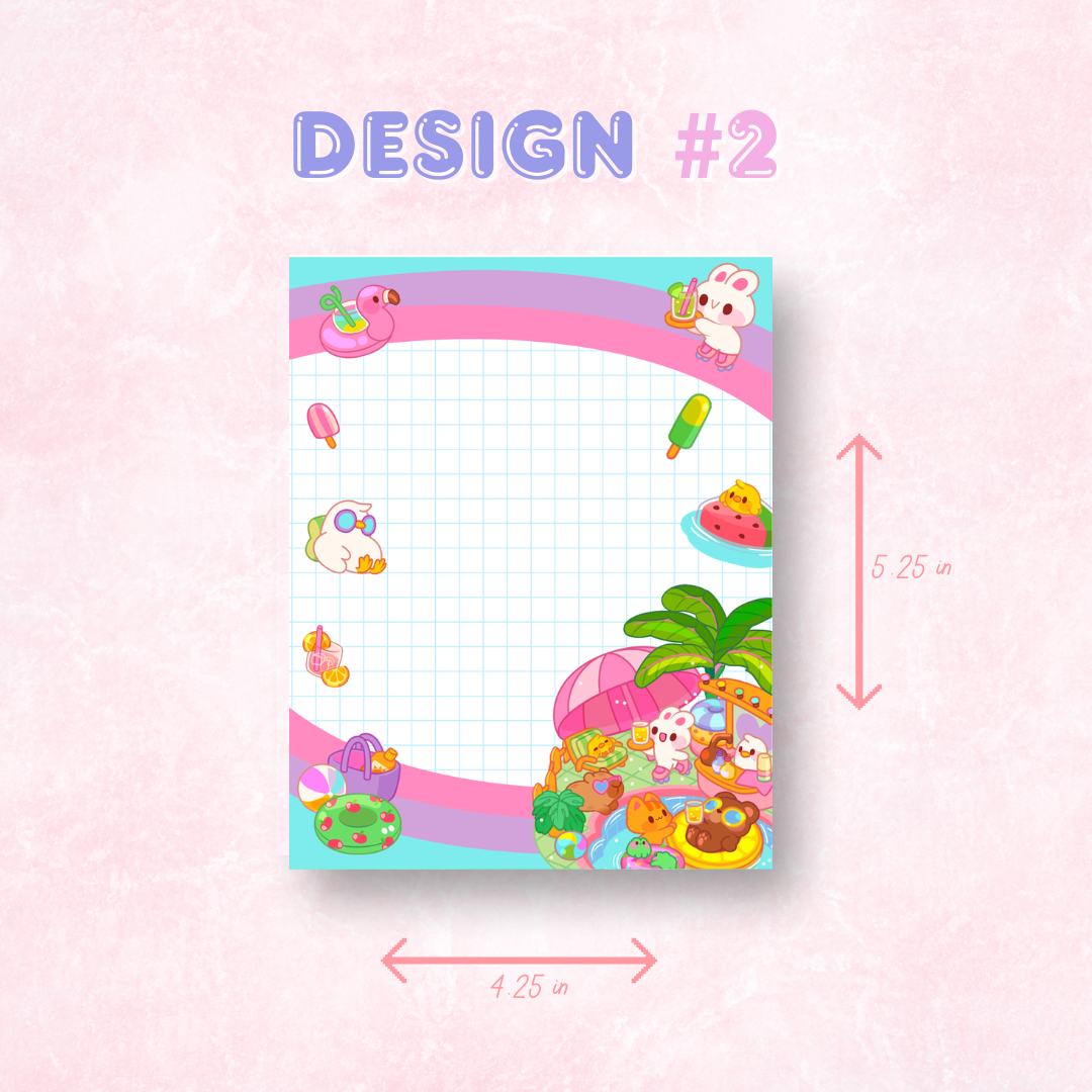 Kawaii Sticky Notepads | 50 Sheets (4.25 in x 5.25 in)