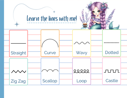Line Tracing Pad - Mermaid Theme | Digital Download