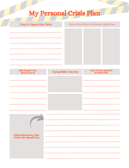 Safety Crisis Plan Journal | Digital Download