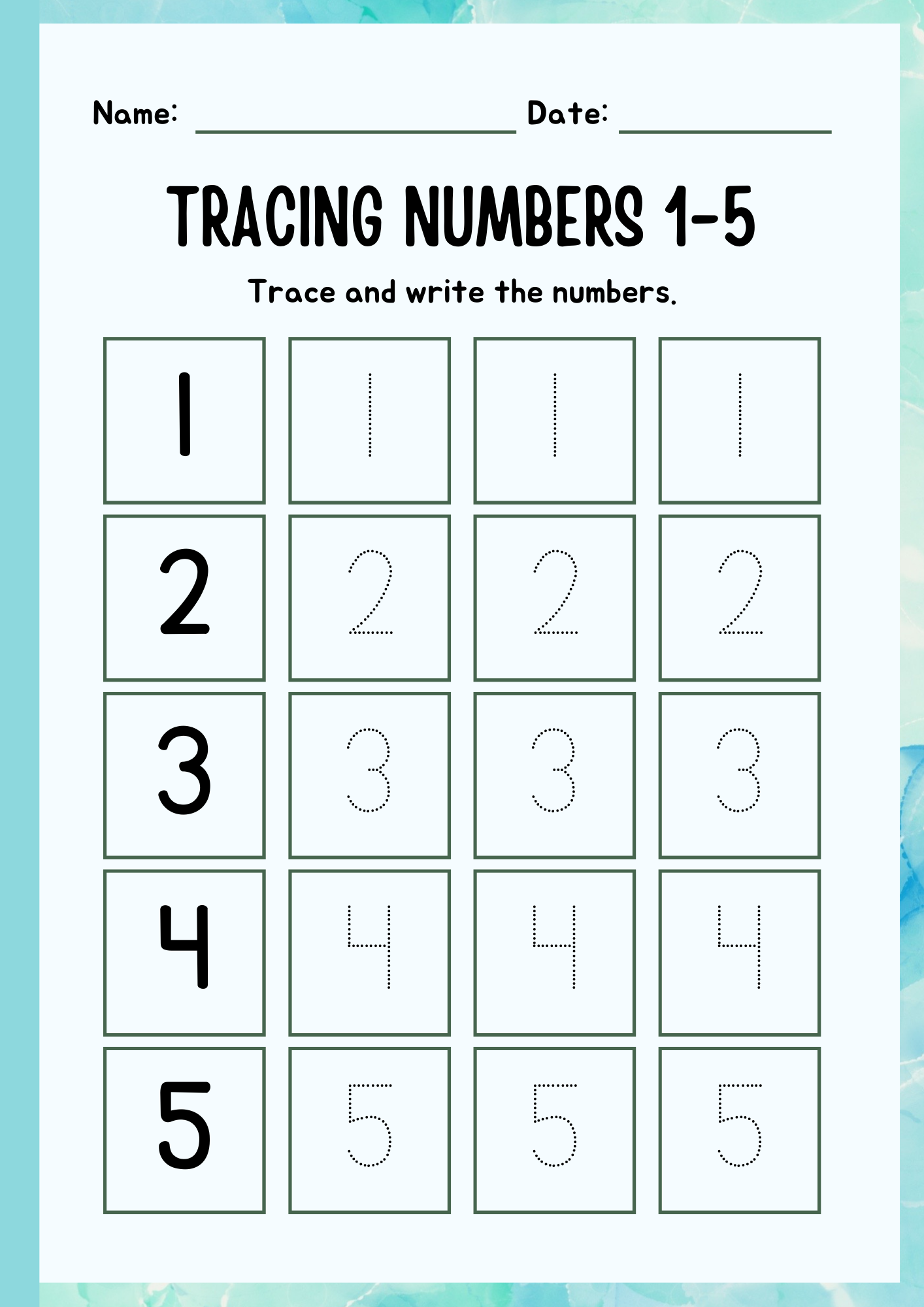 Blue Pre-school Learning Pack | Digital Download