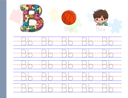 Alphabet Tracing Pad - Jigsaw Theme | Digital Download