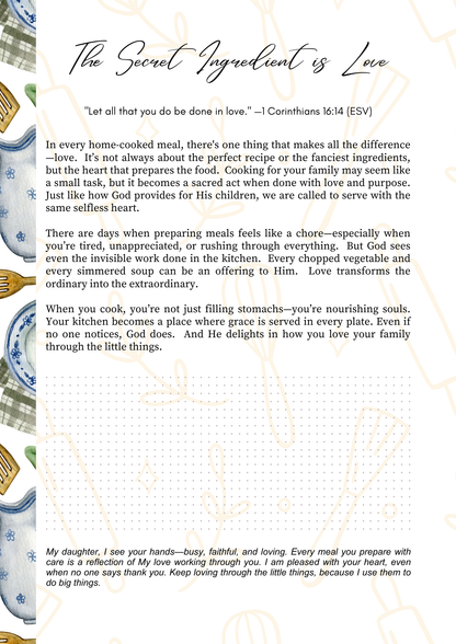 Lessons in the Kitchen | Devotional Journal