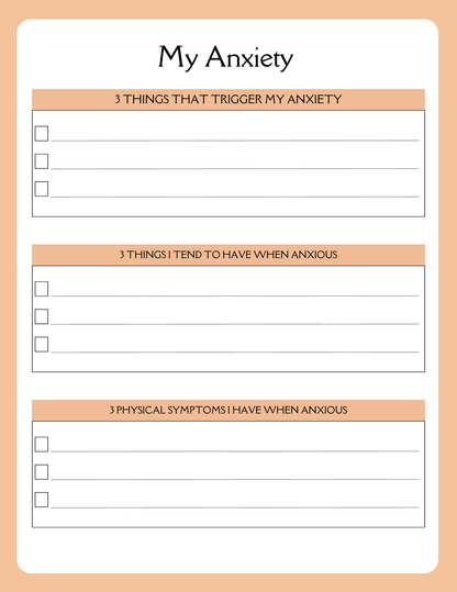 Anxiety Journal | Printable Mental Health Workbook | Digital Download
