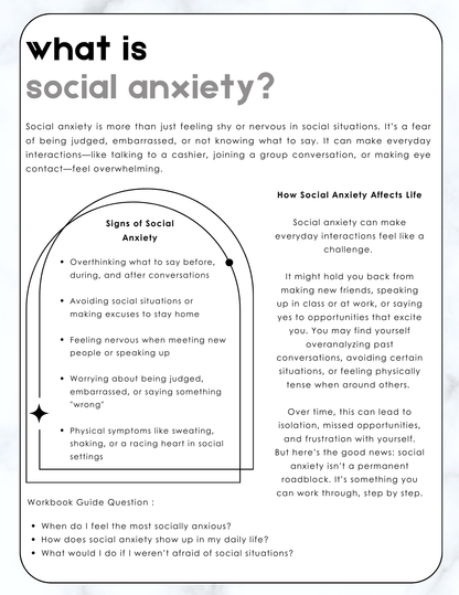 The Social Anxiety Relief Workbook | Digital Download