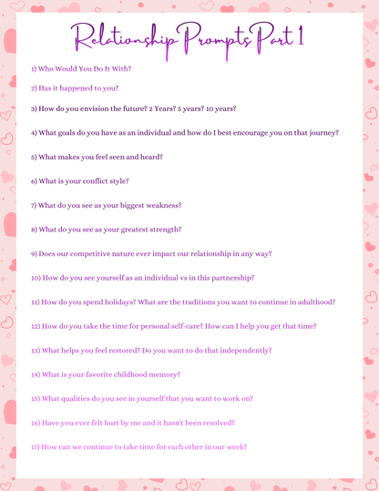 Relationship Journal Prompts | Digital Download