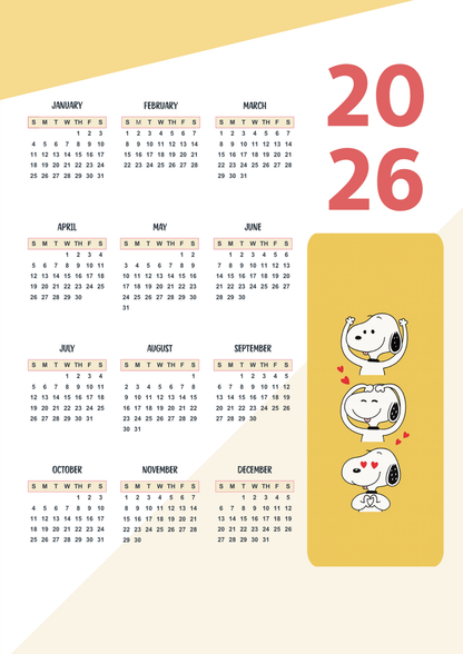 2026 Snoopy Inspired Planner | Digital Download