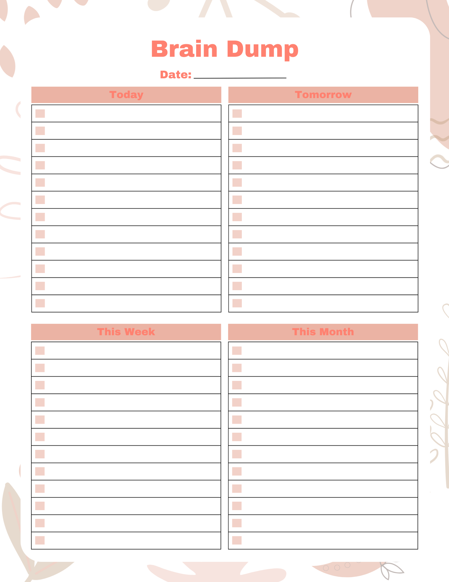 Brain Dump Bundle | Digital Download