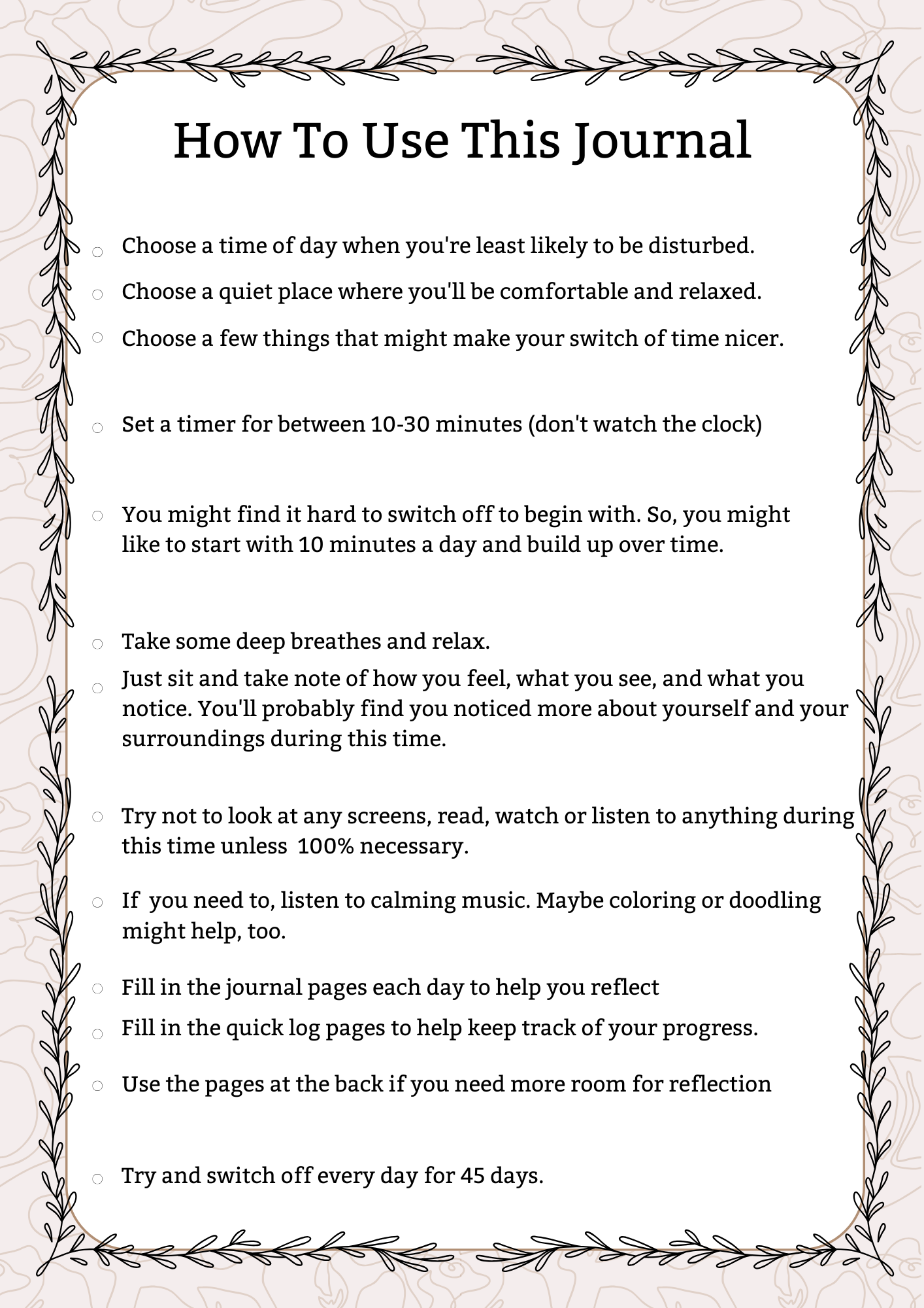 Switch Off Journal | Digital Download